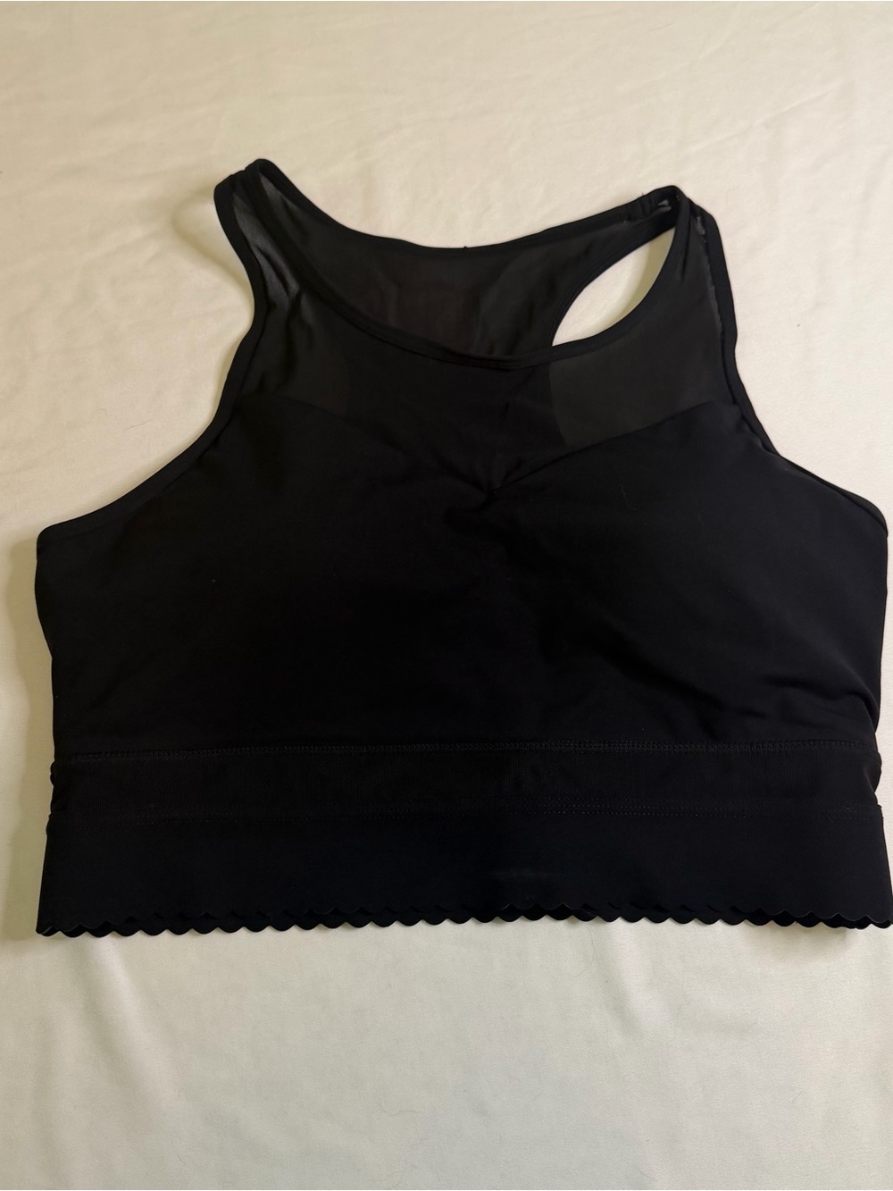 ZYIA Active Black Scallop Hem Sports Bra Tank Size Large